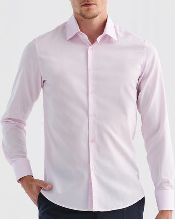 Bawełniana koszula męska różowa Slim Fit Basic Pako Lorente 40/188-194