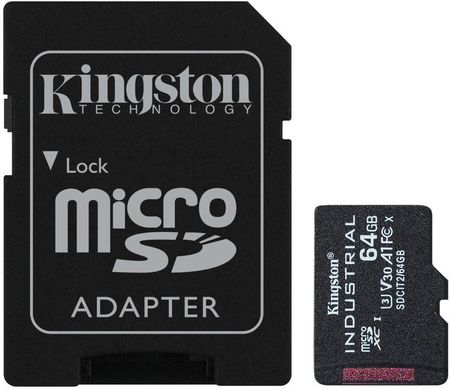 Kingston microSDXC 64GB Industrial Class 10 UHS-I V30 A1 + SD-adapter (SDCIT2/64GB)