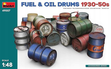 Miniart 49007 1:48 Fuel And Oil Drums 1930 50S MOD007906