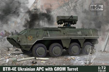 Ibg 72119 1:72 Btr 4E Ukrainian Apc With Grom Turret MOD008099