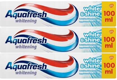 Aquafresh Whitening White&Shine Pasta do zębów dla efektu bielszych zębów 3x100 ml