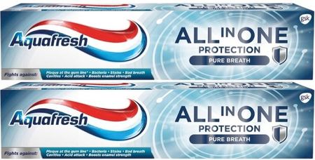 Aquafresh All in One Protection Pure Breath Pasta do zębów z fluorkiem 2x100 ml