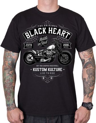 Koszulka męska t-shirt BLACK HEART Moto Kult, Czarny, XXL