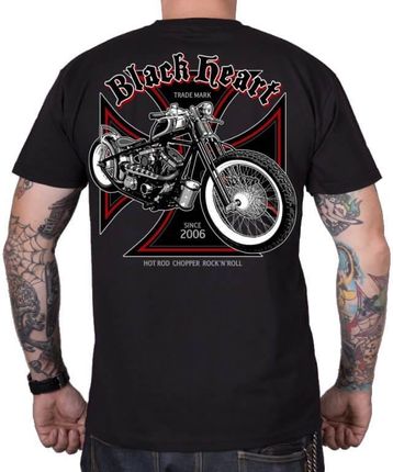 Koszulka na motocykl t-shirt BLACK HEART Grinder, Czarny, XXL