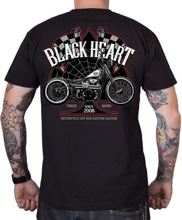 Triko BLACK HEART Chopper Race, Czarny, L