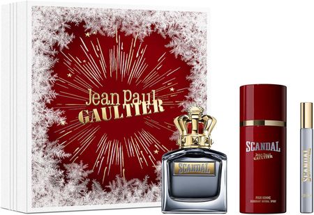 Jean Paul Gaultier Zestaw Christmas 2023 Woda Toaletowa Scandal Pour Homme 100ml + Deodorant Spray 150ml + Travel Spray 10ml 
