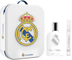 Real Madrid Zestaw Eau De Toilette Spray 100ml + Woda Toaletowa Mini 10ml + Metalowa Kosmetyczka