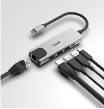 D-Link USB-C 5-port USB 3.0 hub with HDMI and Ethernet and USB-C charging port (DUBM520)
