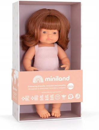 Miniland Lalka Dziewczynka Europejka Rude Włosy Colourful Edition 38Cm