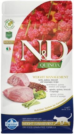 Farmina N&D Adult Quinoa Weight Management Jagnięcina Komosa Ryżowa Brokuły I Szparagi 3x1,5kg