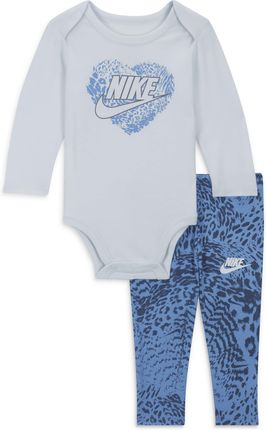Dwuczęściowy zestaw dla niemowląt Nike Animal Print Bodysuit and Leggings Set - Niebieski