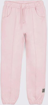 Spodnie dresowe różowe z wiązaniem w pasie
