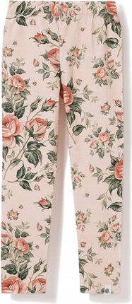 TuSzyte Długie legginsy bawełniane w kwiaty R.140