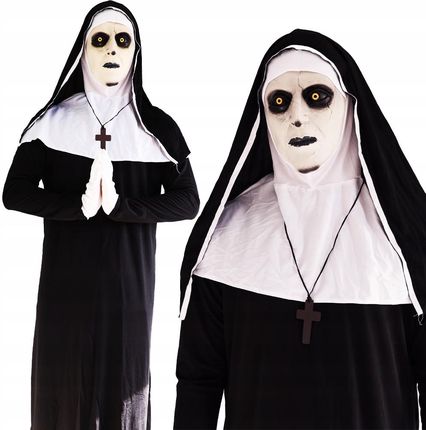 Strój Zakonnicy Przebranie The Nun Maska + Habit Kostium Halloween R. M