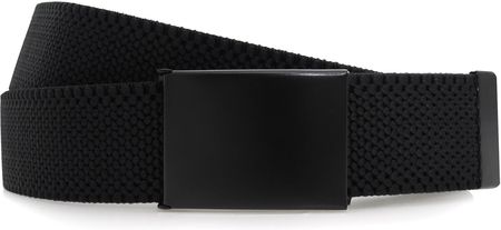 Czarny elastyczny pasek do spodni z metalową czarną klamrą PT28