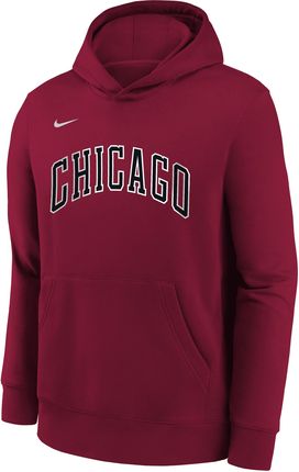 Dzianinowa Bluza Z Kapturem Dla Dużych Dzieci Nike Nba Chicago Bulls City Edition - Czerwony