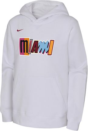 Dzianinowa Bluza Z Kapturem Dla Dużych Dzieci Nike Nba Miami Heat City Edition - Biel