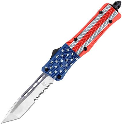 Nóż sprężynowy CobraTec Cerakote OTF Small CTK-1 Tanto Serrated - American Flag