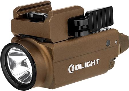 Latarka na broń z celownikiem laserowym Olight BALDR S Cool White Desert Tan - 800 lumenów, Blue Laser