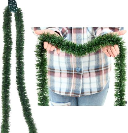 Girlanda świąteczna, łańcuch choinkowy gesty 5cm / 2m, Zielony
