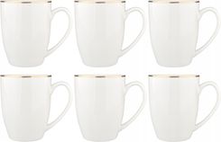Altom Design Komplet Kubk�w Kubki Porcelanowe Bella Z�ota Linia Porcelana 400Ml 6Szt. (Gra00002961)