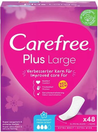 Carefree Plus Large Wkładki Higieniczne Świeży Zapach 48 szt.