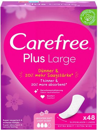 Carefree Plus Large Wkładki Higieniczne Light Scent 48 szt.