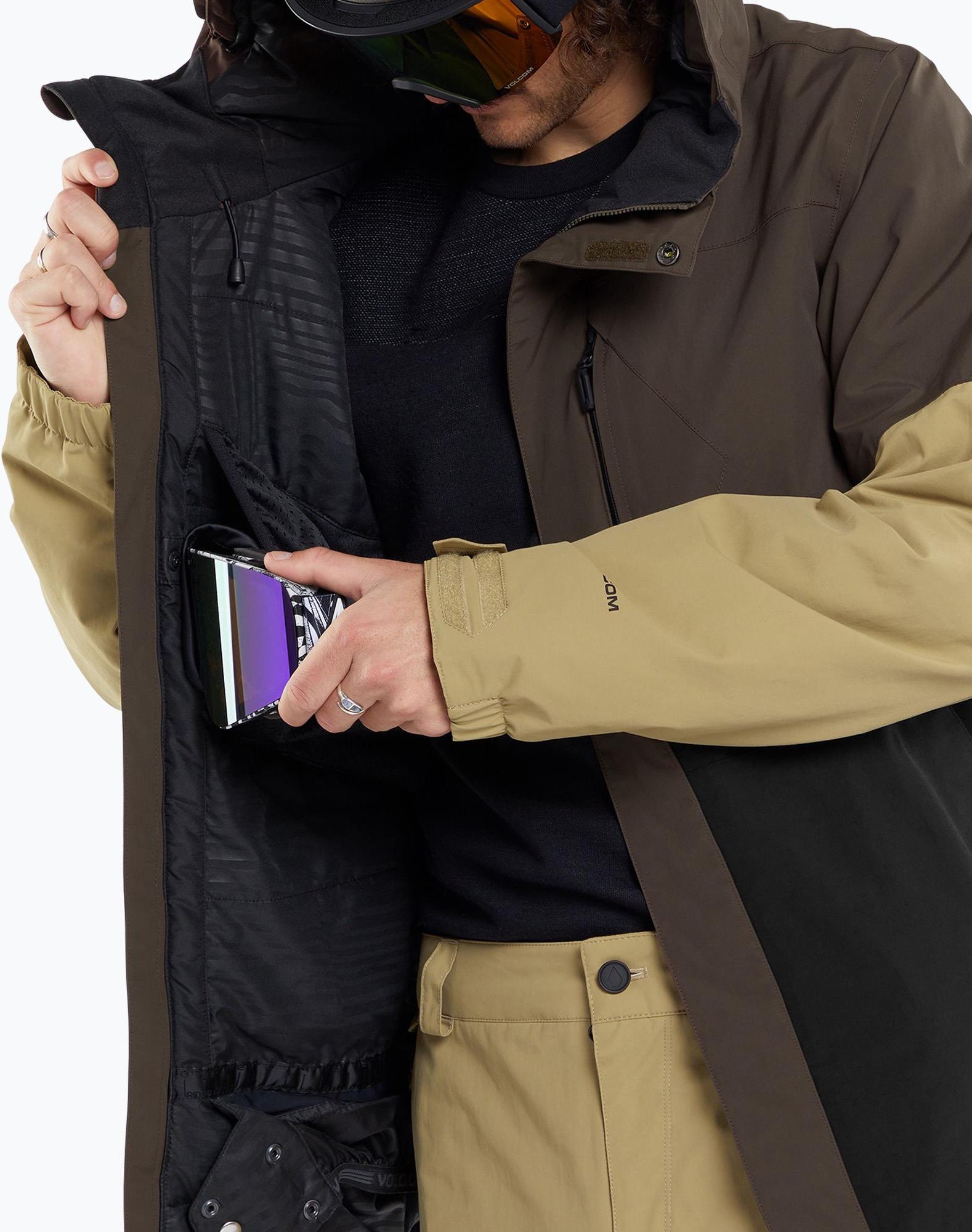 Kurtka Snowboardowa Męska Volcom L Ins Gore-Tex Brown - Ceny i