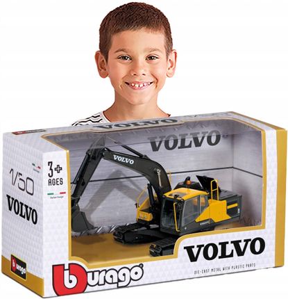 Bburago Volvo Auto Excavator Yellow Grey 1:50 Zabawki