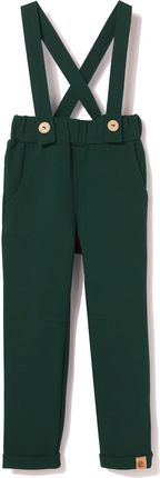 Spodnie chłopięce z szelkami, zielone