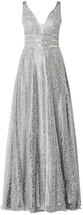 Luxuar Sukienka wieczorowa z błyszczącym efektem - srebrny