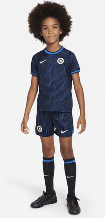 Trzyczęściowy Strój Dla Małych Dzieci Nike Dri-Fit Chelsea F.C. 2023/24 Wersja Wyjazdowa - Niebieski