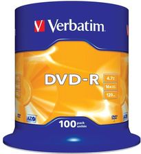DVD+R Verbatim 4.7GB x16 (cake 100 szt.) - Nośniki danych