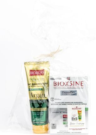 Zestaw regenerujący do włosów osłabionych i z tendencją do wypadania (szampon Bioxsine DermaGen 300 ml + Bioblas Botanic Oils – arganowa, wzmacniająca