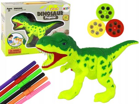 Leantoys Projektor Dinozaur + Pisaki 18 Obrazków Malowanie