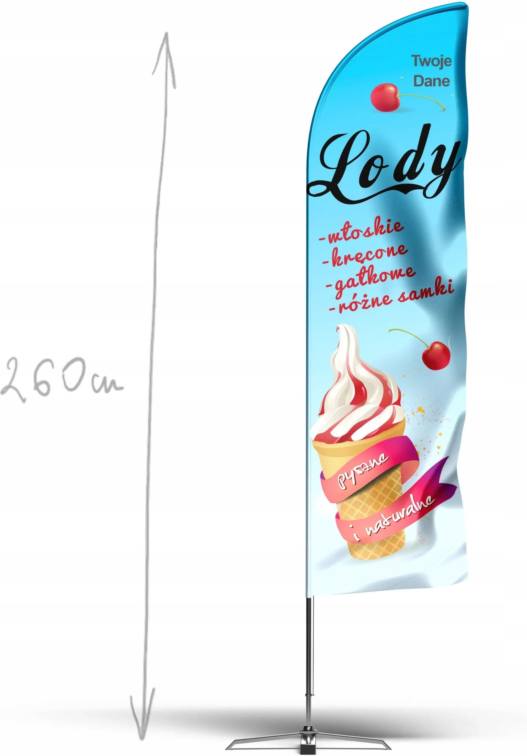 Reklama Winder Flaga Gastronomia Lody Nr 1 - Ceny i opinie - Ceneo.pl