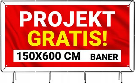 Baner Reklamowy Plandeka 6X1,5M 510G Powlekany Lakier Uv Projekt
