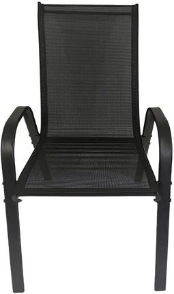 Kontrast Krzesło Ogrodowe Metalowe Nowoczesne Składane Minorka Czarny 55X75X91