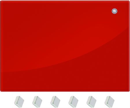 Tablica Magnetyczna Suchościeralna Szklana Ozdobna Czerwona 40X60