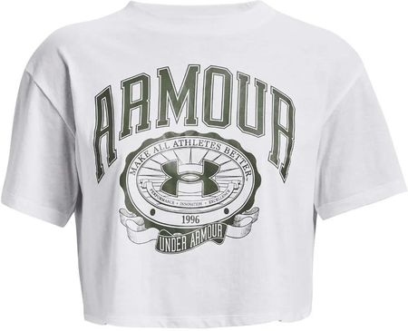 Under Armour Women‘s T-shirt UA Collegiate Crest Crop SS White