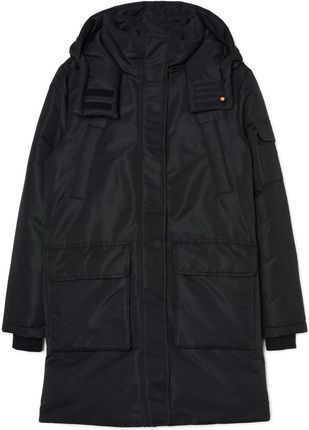 Cropp - Czarny zimowy płaszcz z kapturem - Czarny