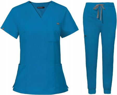 Komplet Medyczny Damski Scrub Uniform, Model Remedy, Kolor Blue R. L
