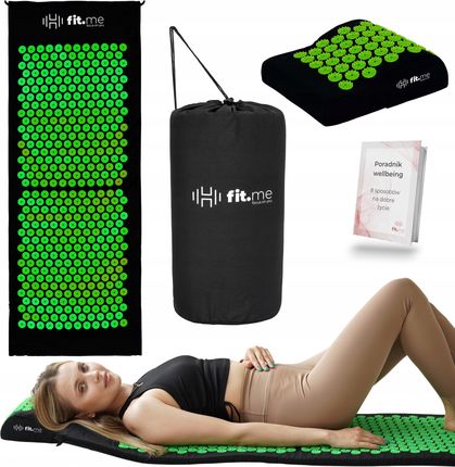 FIT.ME Duża Mata do akupresury masażu Zen Lite XL z poduszką Czarno - Zielona