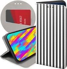 Hello Case Etui Z Klapką Do Xiaomi Redmi 7 Paski Linie Fale Futerał Pokrowiec