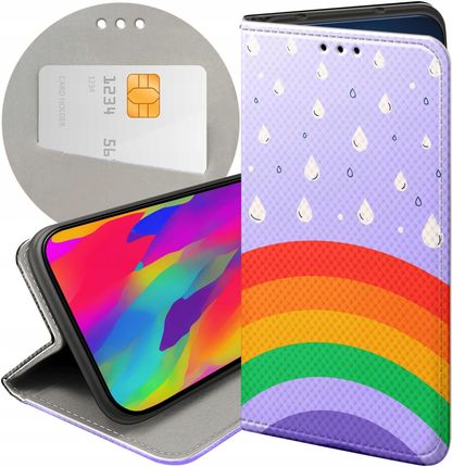 Hello Case Etui Z Klapką Do Huawei Y6 2017 Y5 Tęcza Rainbow Futerał