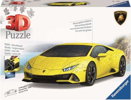 Ravensburger Puzzle 3D Lamborghini Huracán Evo Żółte 108El.