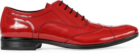 Czerwone lakierowane obuwie męskie - Austerity T19