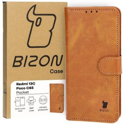 Bizon Etui Case Pocket Do Xiaomi Redmi 13C Poco C65 Brązowe