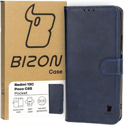 Bizon Etui Case Pocket Do Xiaomi Redmi 13C Poco C65 Granatowe