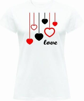 T-shirt koszulka damska LOVE WISZACE SERDUSZKA